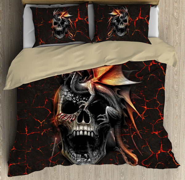 3d Love Dragon Skull Bedding Set Qb06162003