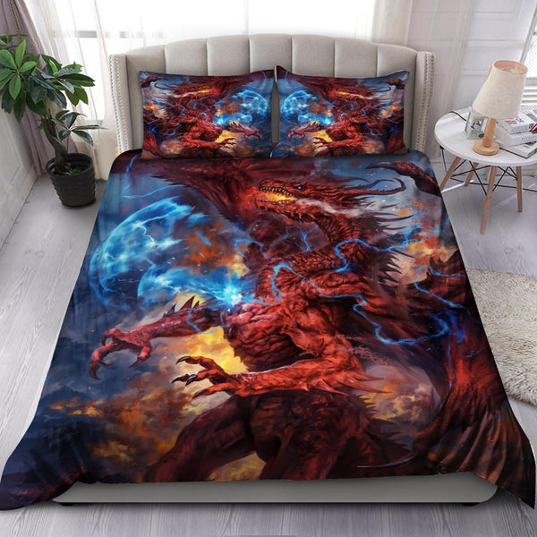Fire Dragon Cotton Bed Sheets Spread Comforter Duvet Cover Bedding Sets