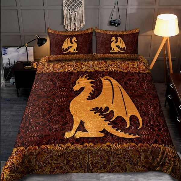 Fall In Love With Dragon Cotton Bed Sheets Spread Comforter Duvet Cover Bedding Sets