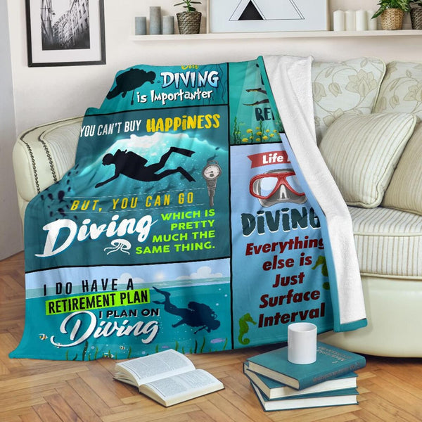 You Can't Buy Happiness But You Can Go Diving Which Is Pretty Much Same Thing Fleece Blanket Great Customized Gifts For Birthday Christmas Thanksgiving