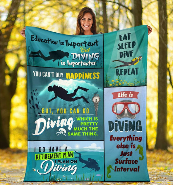 You Can't Buy Happiness But You Can Go Diving Which Is Pretty Much Same Thing Fleece Blanket Great Customized Gifts For Birthday Christmas Thanksgiving