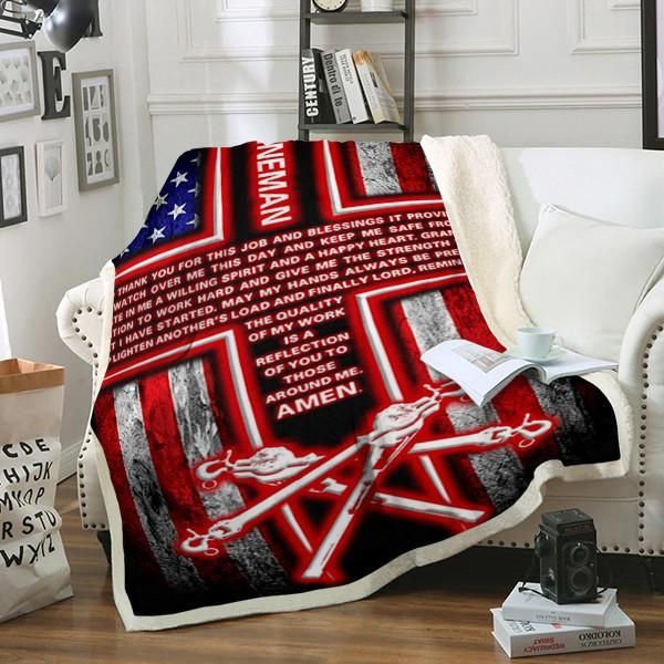Lineman'S Prayer Fleece Blanket Great Customized Gifts For Birthday Christmas Thanksgiving
