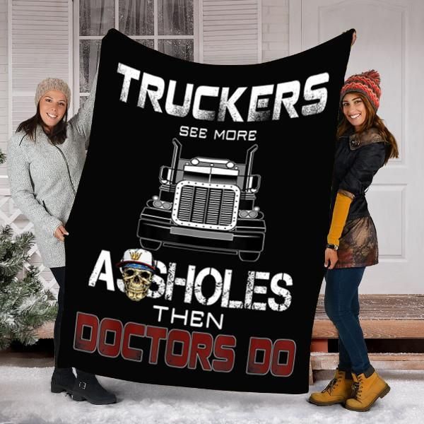 Trucker Fleece Blanket Great Customized Gifts For Birthday Christmas Thanksgiving