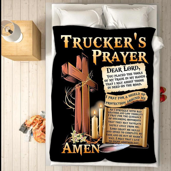 Trucker Fleece Blanket Great Customized Gifts For Birthday Christmas Thanksgiving #56175