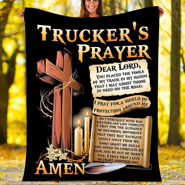 Trucker Fleece Blanket Great Customized Gifts For Birthday Christmas Thanksgiving #56175
