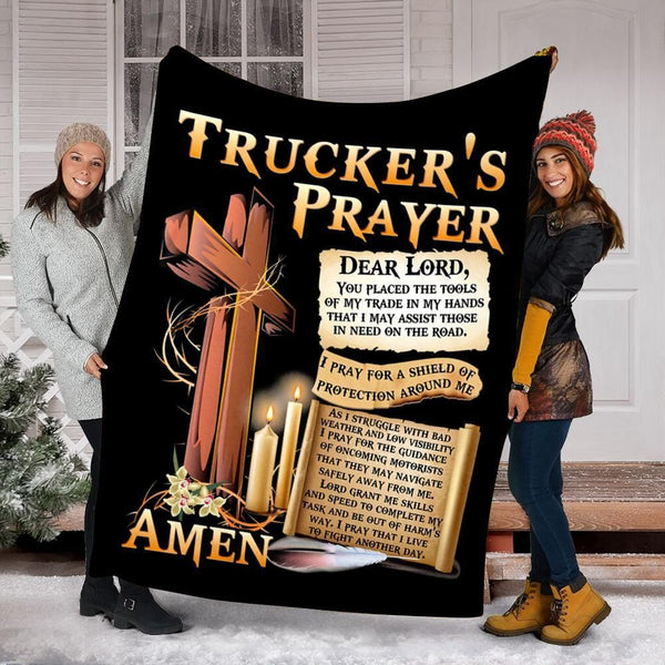 Trucker Fleece Blanket Great Customized Gifts For Birthday Christmas Thanksgiving #56175