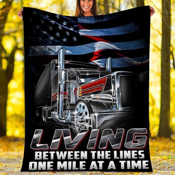 Trucker Fleece Blanket Great Customized Gifts For Birthday Christmas Thanksgiving #29838
