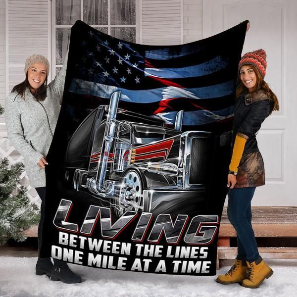 Trucker Fleece Blanket Great Customized Gifts For Birthday Christmas Thanksgiving #29838