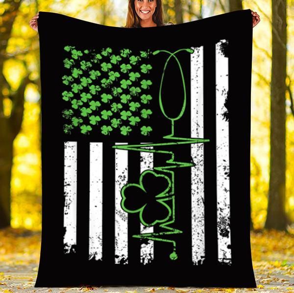 Irish Nurse Fleece Blanket Great Customized Gifts For Birthday Christmas Thanksgiving