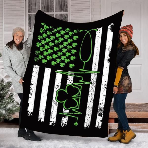 Irish Nurse Fleece Blanket Great Customized Gifts For Birthday Christmas Thanksgiving