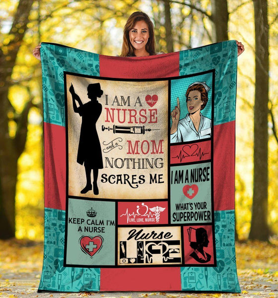 I Am A Nurse Mom Nurse Life Nursing Fleece Blanket Great Customized Gifts For Birthday Christmas Thanksgiving