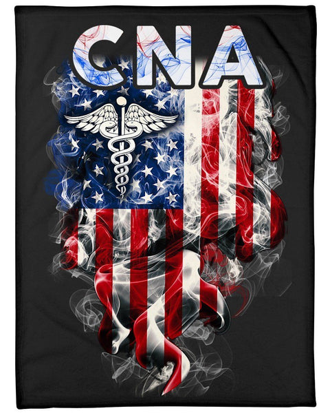 Proud American Nurse Fleece Blanket Great Customized Gifts For Birthday Christmas Thanksgiving