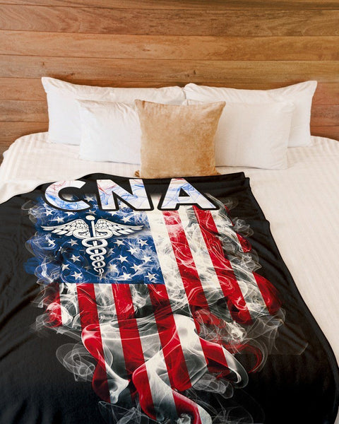 Proud American Nurse Fleece Blanket Great Customized Gifts For Birthday Christmas Thanksgiving